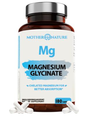 High Absorption Chelated Magnesium Glycinate, Supports Bone and Immune Health Daily Supplement, Chelated for Easier Digestion, 2 Month Supply, 180 Capsules