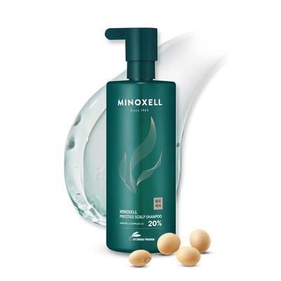 MINOXELL Prestige scalp Shampoo Soybean Biotin Peptide Salicylic Acid for Hair Loss, Dry Roots, Regrowth, Volume Boost, Dandruff Control, and Strengthening Repair Korean beauty (16.23 fl oz)