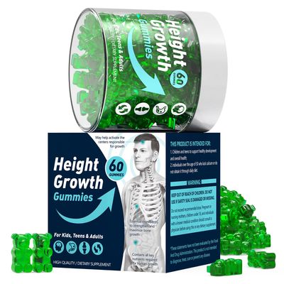 Heightener Supplement for Men Women, Height Growth Gummies for Natural Height Increase, Grow Taller Supplement with Multivitamins, Calcium, Zinc, Magnesium, K2 D3 for Bone Strength, 60 Gummies