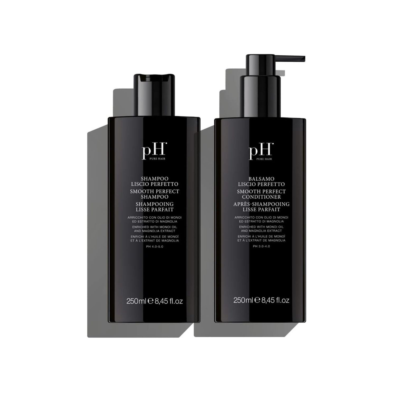 pH PURE HAIR Smoothing Duo - Anti-Frizz Shampoo and Conditioner Set for Curly, Wavy, and Dry Hair Hydrating, Sulfate-Free Formula for Soft, Healthy, and Manageable Locks (8.45 Fl Oz each)