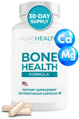 Bone Health Formula Calcium and Magnesium Supplement - Prep for Scan Bone Strength Supplements with Plant Based Calcium Citrate, Potassium Magnesium - Bone and Joint Vitamins for Women and Men, 150 ct