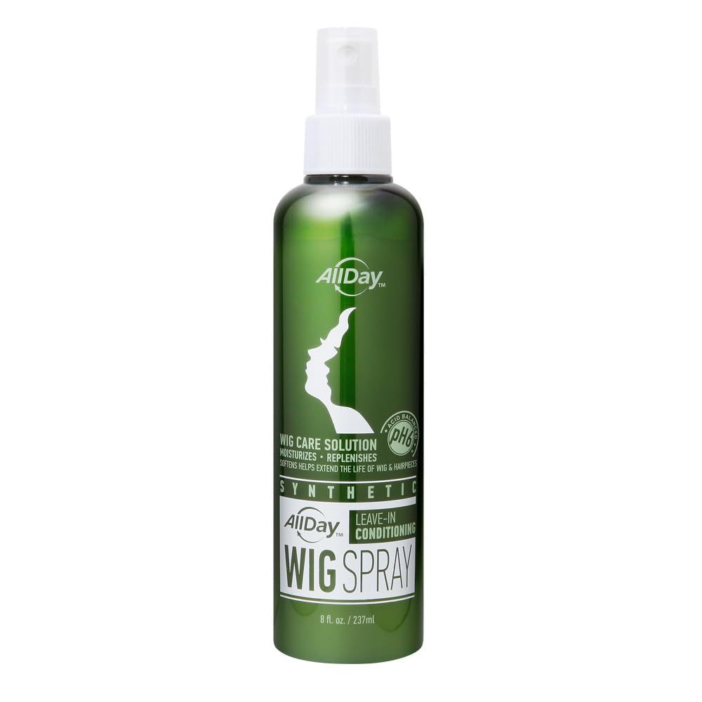 AllDay Locks Synthetic Wig Spray Revitalizes Refreshes Cleanses Extends Lifespan of Wigs Hairpieces Soft Fresh Leave-In Conditioner, Grape Scent 8 oz