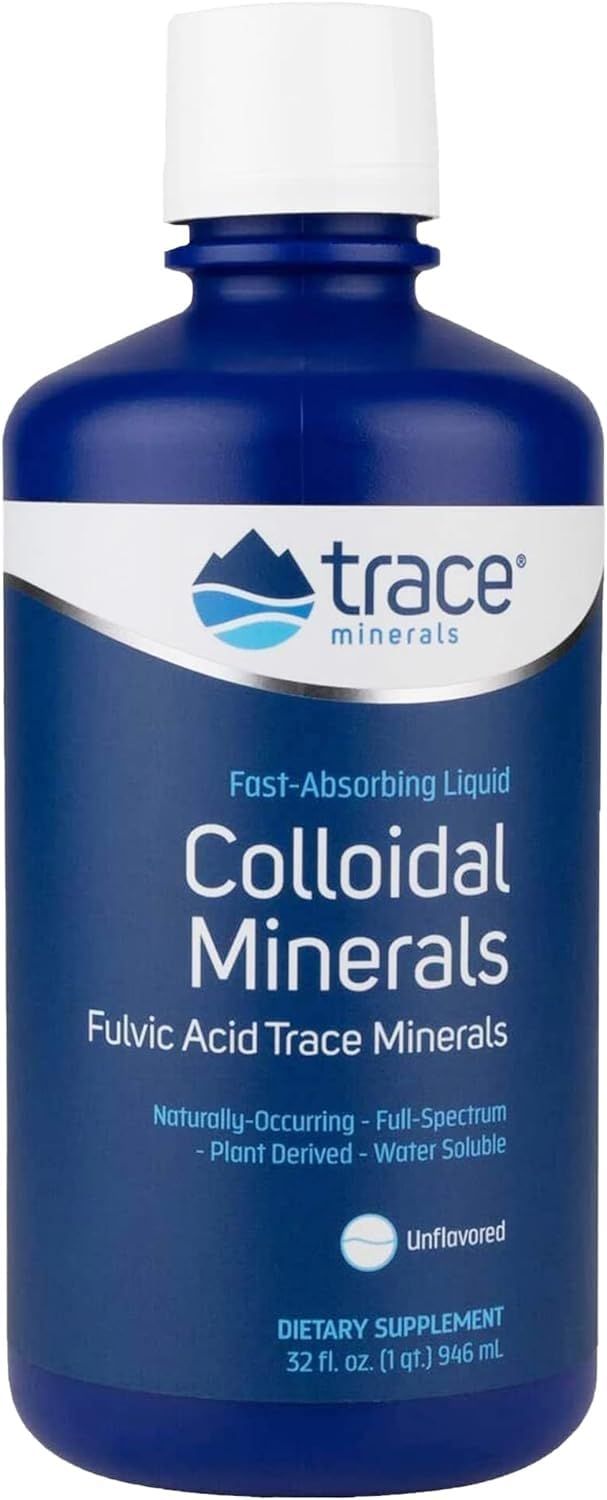 Trace Minerals Colloidal Minerals - Immune Health Energy Support - High-Potency Potassium Supplement with Fulvic Acid - Mineral Absorption Supplement for Men Women - 32 fl oz (About 32 Servings)