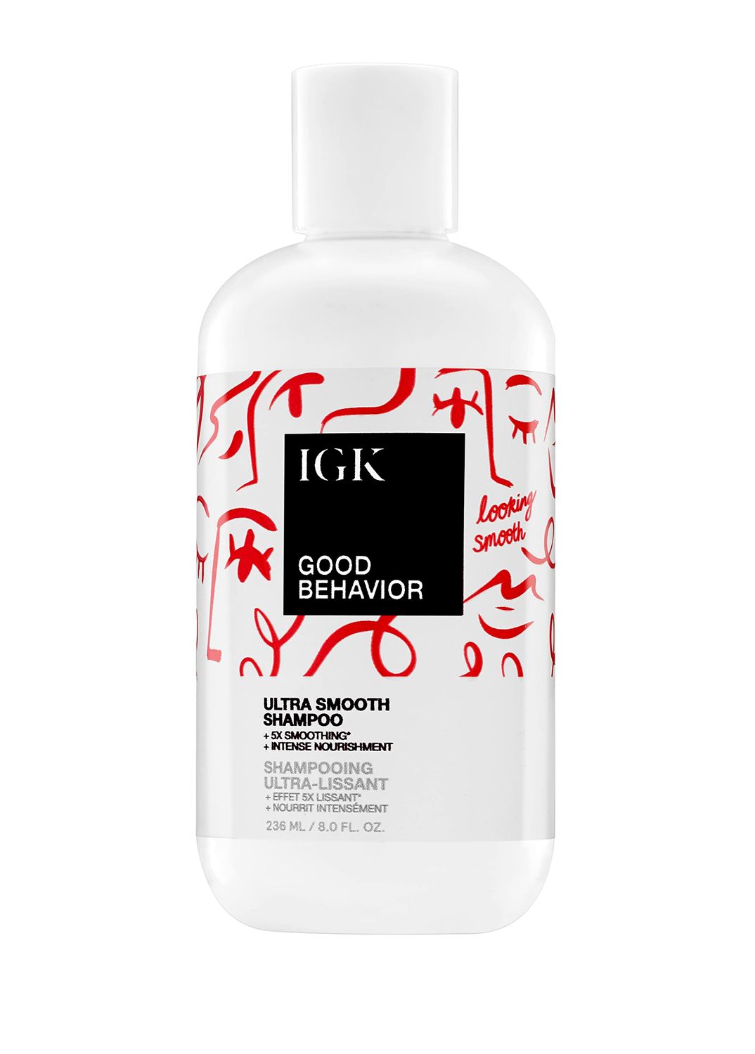 IGK GOOD BEHAVIOR Ultra Smooth Shampoo Frizz Control Hydrates Shine Vegan Cruelty Free 8 Oz