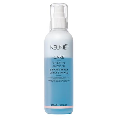 Keune Care Keratin Smooth 2-Phase Spray, Smoothing Strengthening Leave-In Conditioner for Smoother Hair, 6.8 Fl Oz