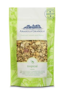 Anahola Granola Tropical Granola 24 oz - Healthy Hawaiian Granola - Ancient Grains With No Sugar Added - Handmade Since 1986 - Good For You While Still Tasting Great (24oz)