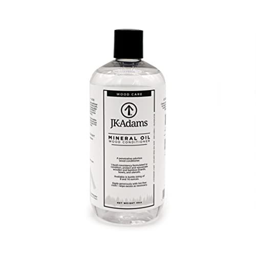 J.K. Adams Cutting Board Butcher Block Care Mineral Oil 16 oz Wood Conditioner Cream, Clear