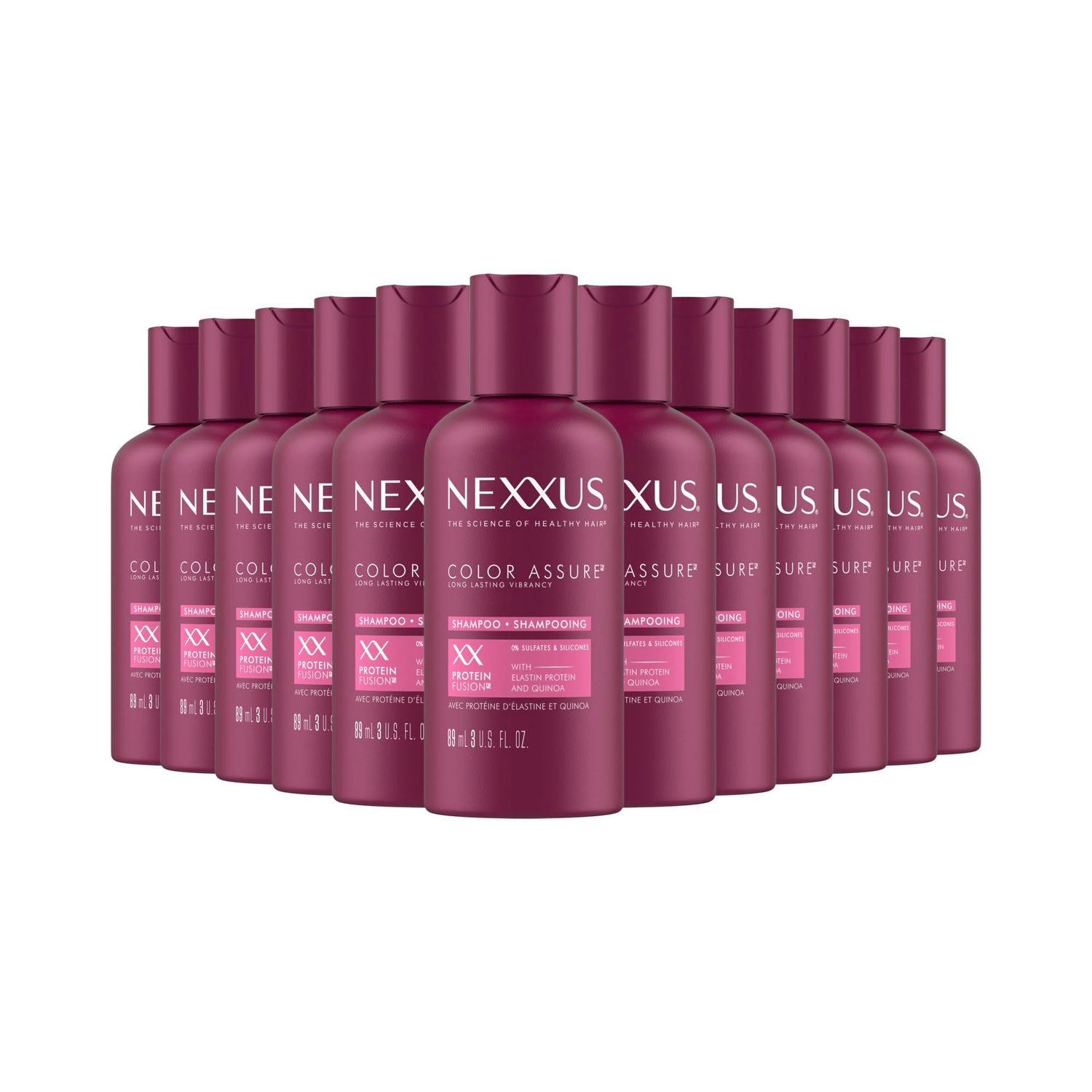 Nexxus Hair Color Assure Sulfate Free Shampoo with ProteinFusion, 12 Count For Colored Treated Hair Color Shampoo 3 oz