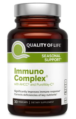 Quality of Life Premium AHCC Complex - ImmunoComplex Includes AHCC Mushroom Extract, Vitamin C, Vitamin D3, Copper, Zinc
