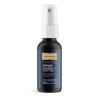 Quicksilver Scientific Immune Charge Zinc Throat Spray - Immune Support Liquid Zinc Supplement with Quercetin - &#39;Throat Coat&#39; with Liposomal Absorption Technology (0.9 fl oz 27ml)