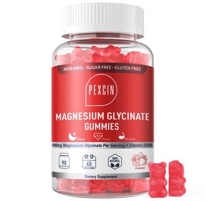 Magnesium Glycinate Gummies for Adults Kids, 1000mg High Absorption Magnesium Complex Supplement, Sugar Free with Potassium,Vitamins for Calm, Sleep Supprt, Stress Relief, 90 Counts