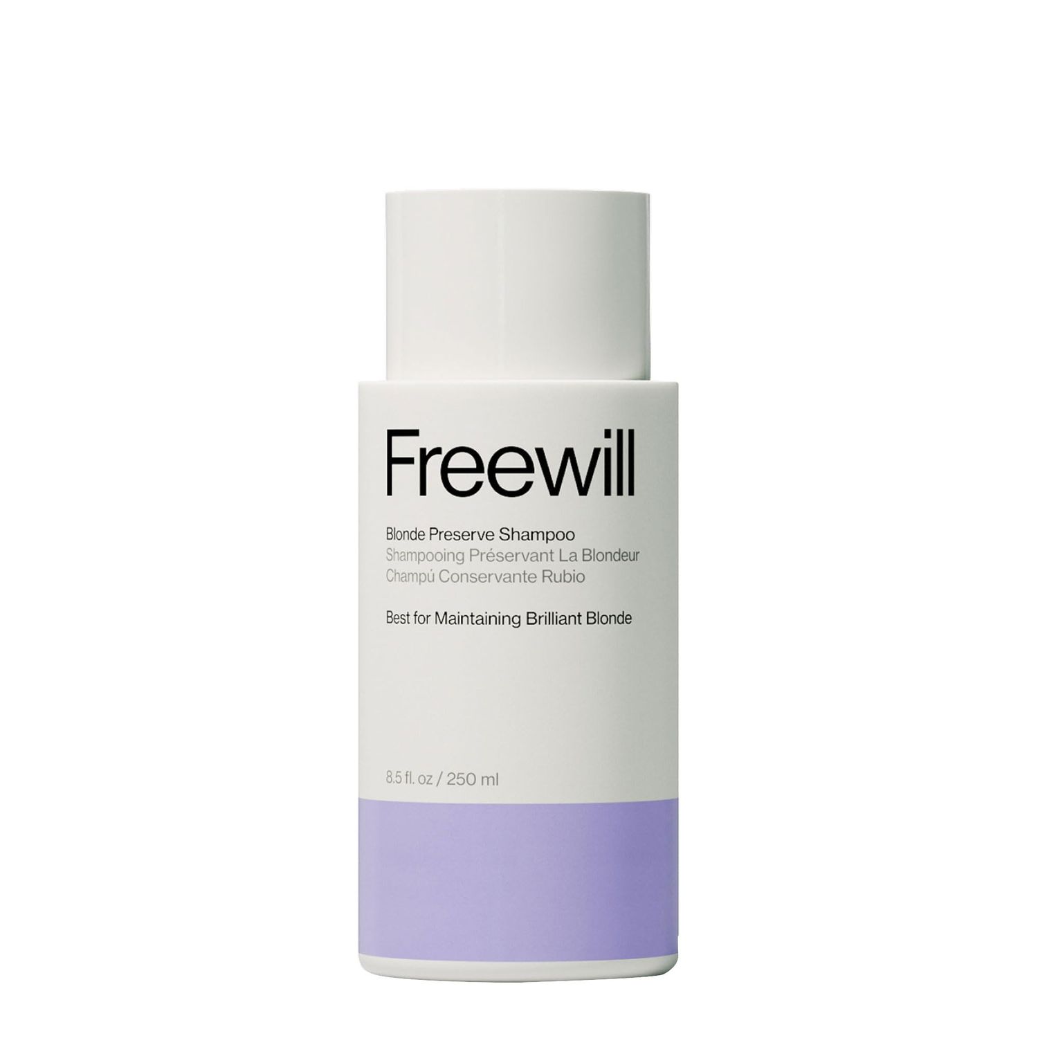 Freewill Blonde Preserve Purple Shampoo for Hair Care, Neutralizes Brassiness, Boosts Shine, Enhances Natural and Colored Hair Color, 8.5 oz