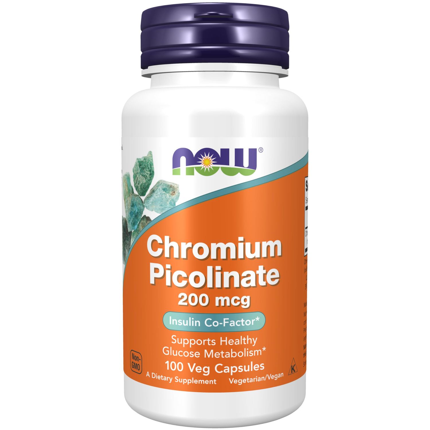 NOW Supplements, Chromium Picolinate 200 mcg, Insulin Co-Factor, 100 Veg Capsules