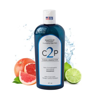 Non-Comedogenic Clear 2 Perfection Shampoo - Sulfate Paraben-Free for Clear, Healthy Skin Hair - Esthetician Formulated