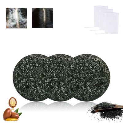Mxvbaty Gray Hair Reverse Bar Soap, Black Soap for Gray Hair Darkening, Mane Gray Reverse Bar for Men Women, Deep Clean Nourish Hair ph Balanced, 3 PCS