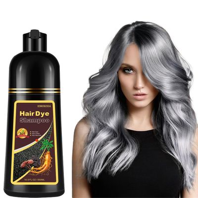 NCEPROHR Hair Dye Shampoo Herbal Natural Silver Gray, 16.9 Fl Oz - for Women Men, Instant Dye, 3 in 1 Easy to Use Long Lasting