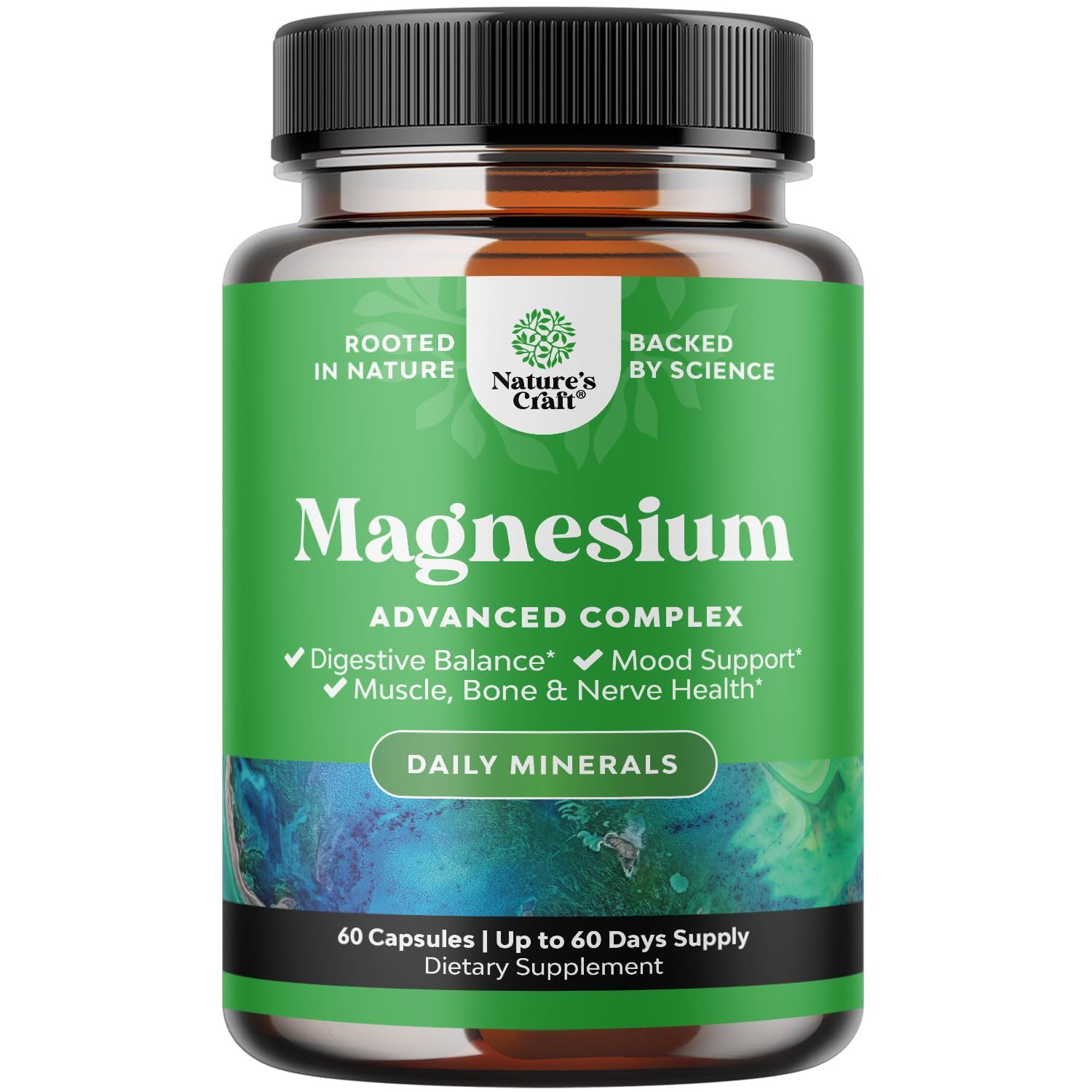 High Absorption Magnesium Complex Supplement - Magnesium Oxide 500mg with Citrate 500mg for Sleep and Mood Support - Pure Citrate per Serving for Muscle Stomach and Digestion