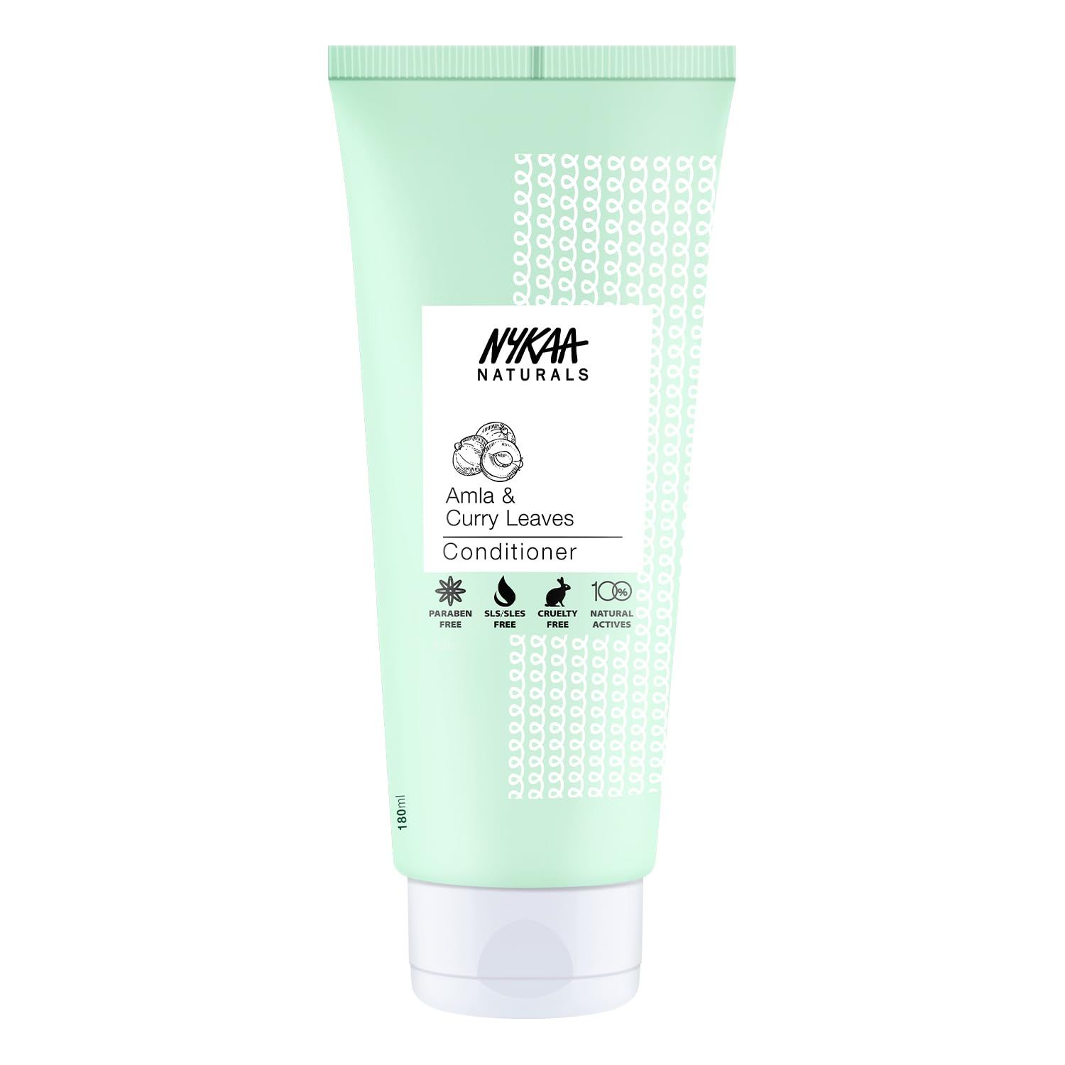 Nykaa Naturals Amla and Curry Leaves Conditioner - Anti Frizz, Smoothens, and Strengthens - Rich in Vitamin C, Antioxidants and Amino Acids - 6.08 oz