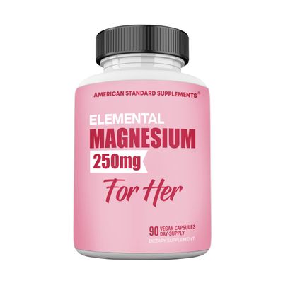 Magnesium Glycinate for Women, Elemental 250mg Per One Capsule, 90 Day Supply, Chelate, Supplement, Chelated Max Absorption