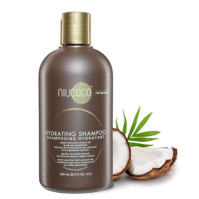 NIUCOCO Anti Dandruff,Vegan, and Natural Hydrating Shampoo for Dry, Itchy Scalp, and Damaged Hair with Coconut Oil Vitamin E, 250ml