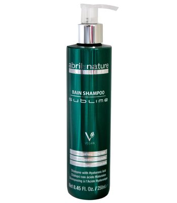 abril et nature - Sublime - Professional Shampoo for Repairing Hair Fiber - For Damaged, Thick, andor Porous or Afro Hair - Hyaluronic Acid - Nourishing and Hydrating - 250 ml