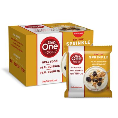 Step One Foods Anytime Sprinkle, Heart Healthy Snack Plant Sterols, Omega 3&#39;s and Dietary Fiber Gluten Free Vegan Granola (12 Pack)
