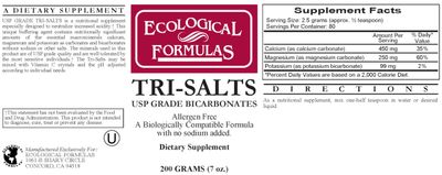 Ecological Formulas Tri Salts Calcium Magnesium Potassium 200 GMS X 2 Bottles Sodium-Free
