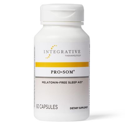 Integrative Therapeutics Pro-Som - Melatonin-Free Sleep Support - Helps Reduce Waking After Sleep Onset - With L-Theanine, Magnesium, Magnolia Bark and Curcumin Extract - 60 Capsules