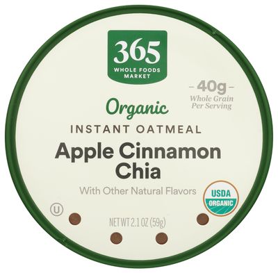 365 by Whole Foods Market, Organic Instant Oatmeal, Apple Cinnamon Chia, 2.1 Ounce