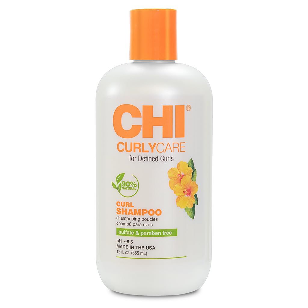 CHI CurlyCare Curl Shampoo, Hydrates Curls, Reduces Frizz Increases Elasticity Strength, Sulfate, Paraben, Cruelty-Free, 12 Oz