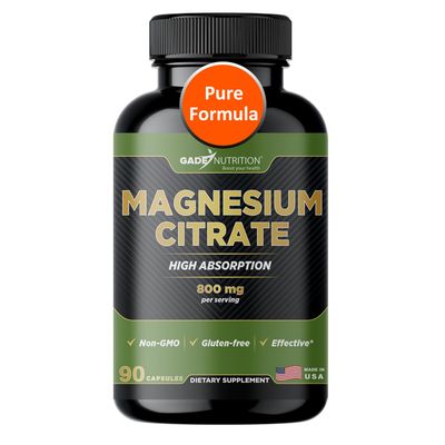 Gade Nutrition Pure Magnesium Citrate Supplement Calm Magnesium for Sleep Nature Made Magnesium in Veggie Capsules Citrato de Magnesio Magnesium Supplement Made in USA