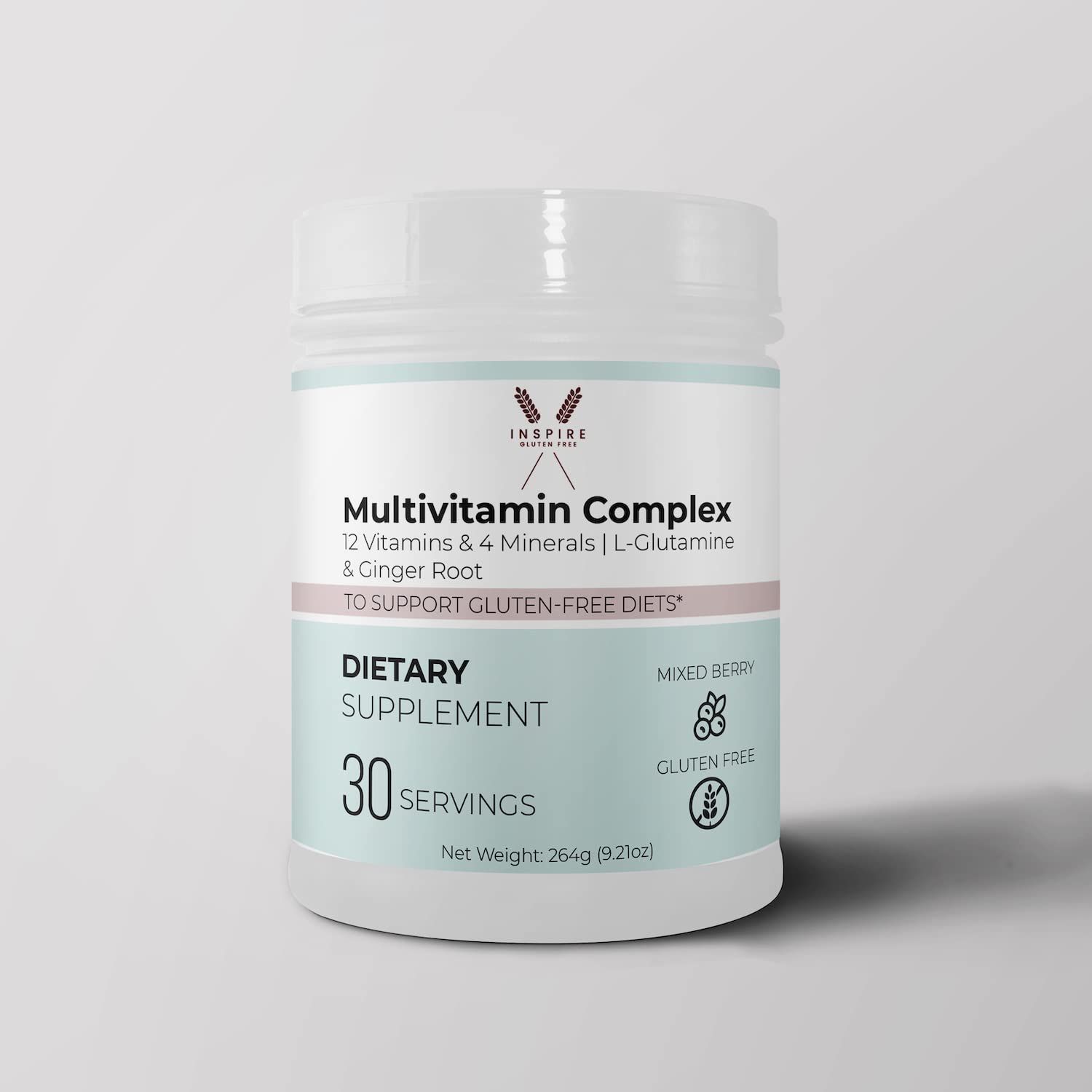 Inspire Gluten Free - multivitamin Powder, Celiac Supplement, Gluten Free Vitamins and Minerals - Immune Support zinc biotin b6 b2 niacin Calcium Natural Iodine kelp
