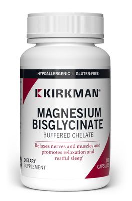 Kirkman - Magnesium Bisglycinate Buffered Chelate - 180 Capsules - Relaxes Nerves Muscles - Promotes Restful Sleep - Hypoallergenic