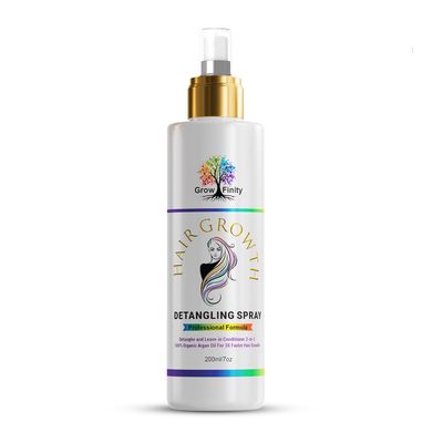 GrowFinity Biotin and Argan Oil Hair Spray Detangling Leave-in Conditioner for Faster Growth and Regrowth Hair Loss Treatment