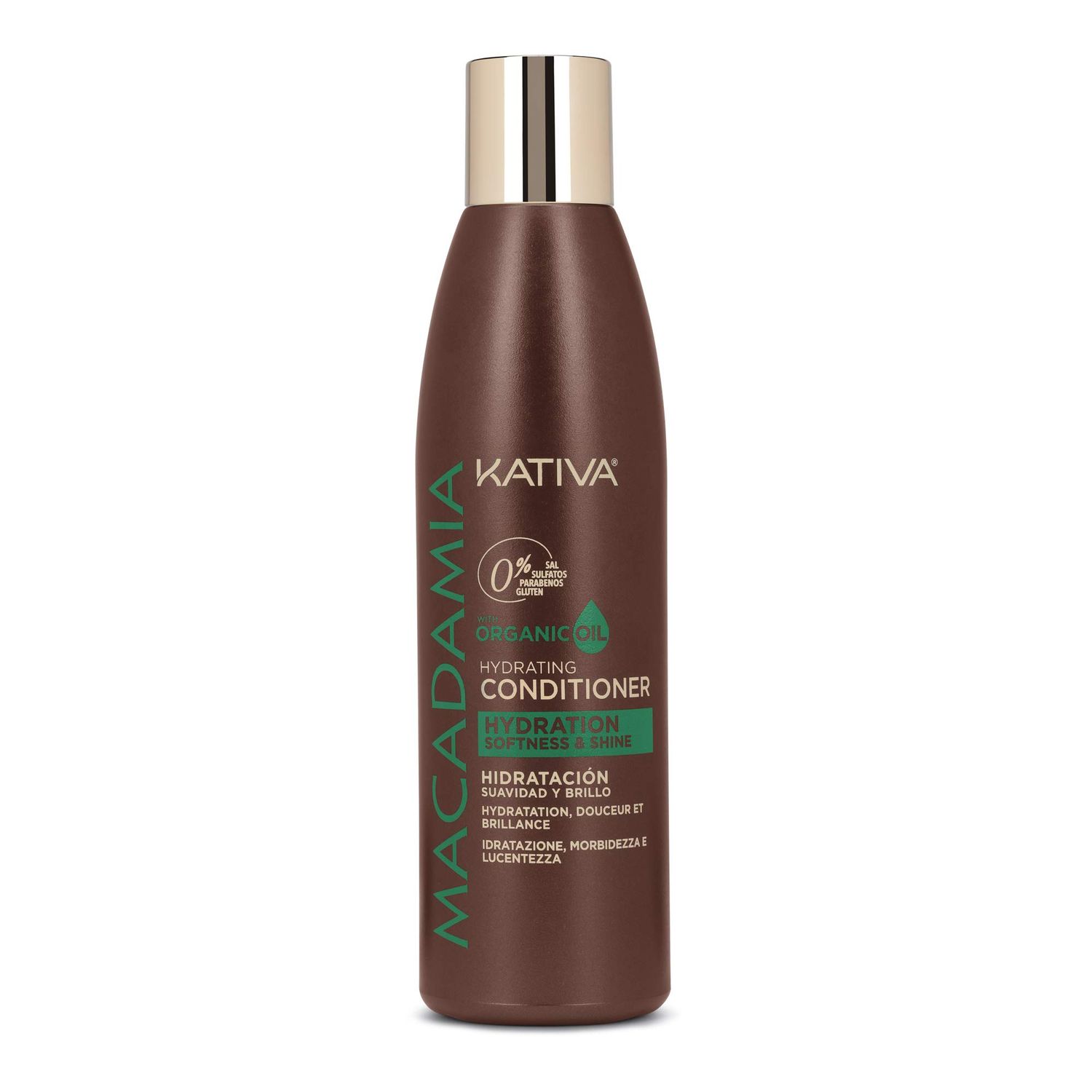 KATIVA Macadamia Hydrating Conditioner, 8.45 Fl Oz - Moisturizes and Strengthens Dry Hair with Organic Macadamia Oil, Sulfate Free, Gluten Free, Paraben Free