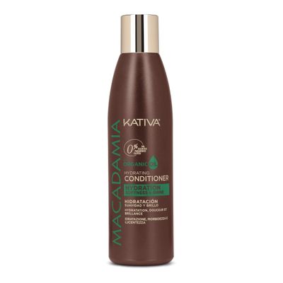KATIVA Macadamia Hydrating Conditioner, 8.45 Fl Oz - Moisturizes and Strengthens Dry Hair with Organic Macadamia Oil, Sulfate Free, Gluten Free, Paraben Free