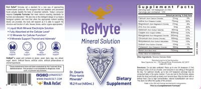 RnA ReSet - ReMyte Electrolyte Mineral Solution, Liquid Multi Mineral, 12 Minerals Including Iodine, Selenium, Zinc, Magnesium, Boron, 480 ml - by Dr. Carolyn Dean (2-Pack)