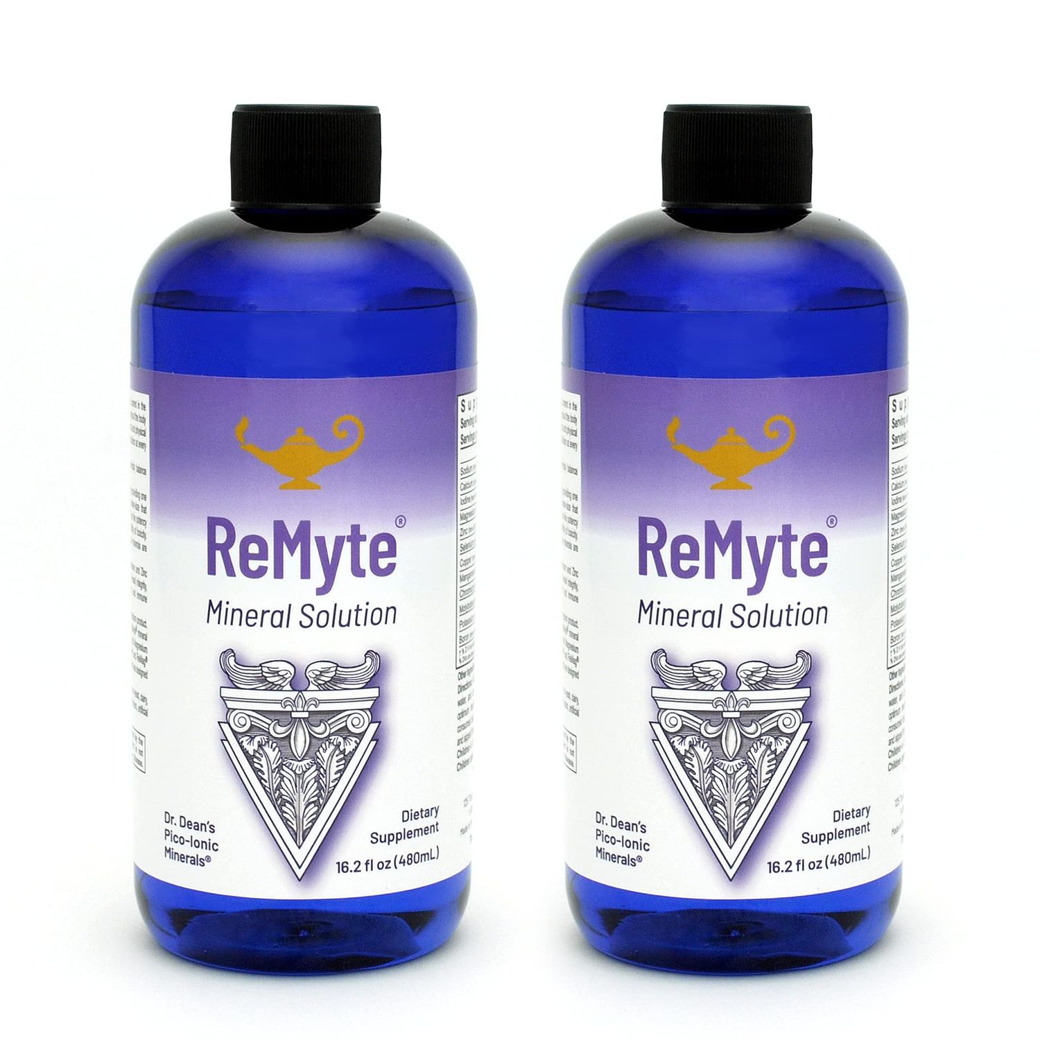 RnA ReSet - ReMyte Electrolyte Mineral Solution, Liquid Multi Mineral, 12 Minerals Including Iodine, Selenium, Zinc, Magnesium, Boron, 480 ml - by Dr. Carolyn Dean (2-Pack)