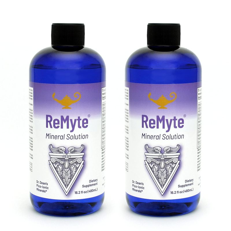 RnA ReSet - ReMyte Electrolyte Mineral Solution, Liquid Multi Mineral, 12 Minerals Including Iodine, Selenium, Zinc, Magnesium, Boron, 480 ml - by Dr. Carolyn Dean (2-Pack)