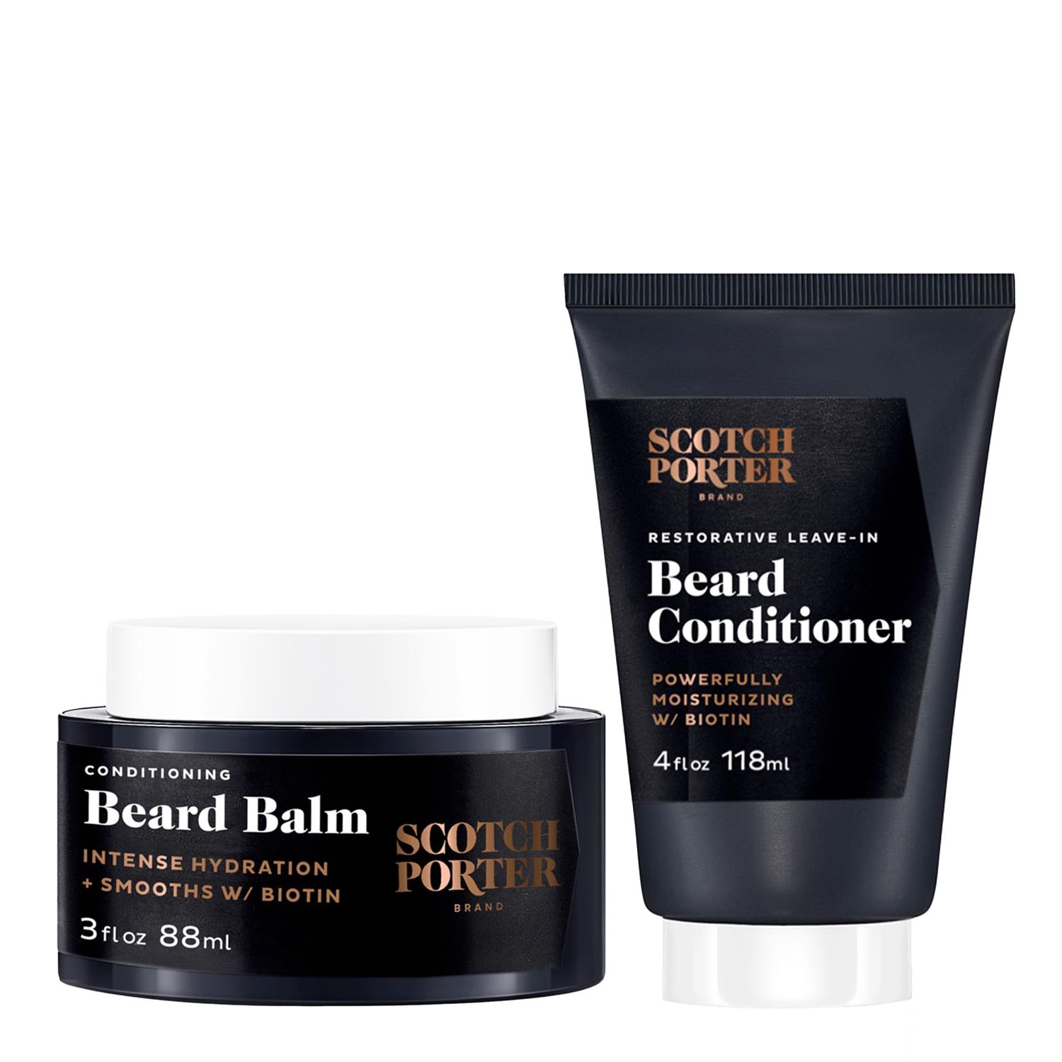 Scotch Porter Conditioning Beard Balm Leave-In Conditioner - Smooth Hydrate for a Fuller, Healthier-Looking Beard - Original Scent, Two Pack