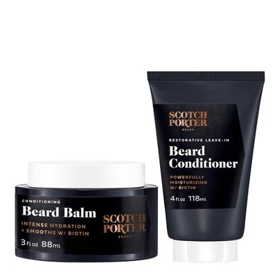 Scotch Porter Conditioning Beard Balm Leave-In Conditioner - Smooth Hydrate for a Fuller, Healthier-Looking Beard - Original Scent, Two Pack