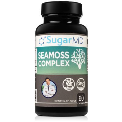 SugarMD Seamoss Complex Bone Strengthning Calcium Magnesium Iodine Organic Irish Moss Helps optimise Body Performance - 60 Capsules