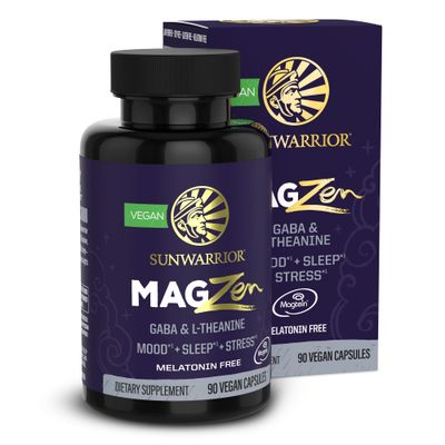 Magnesium Supplement Zen Capsules Mood, Sleep Stress Support with Magnesium, L-Theanine GABA Promotes Relaxation, Sleep Quality Mental Clarity - Vegan Non-Drowsy - 90 Capsules