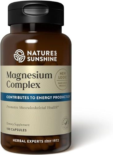 Nature s Sunshine Magnesium Complex - High Potency Magnesium Supplement with Citrate Malate for Relaxation, Optimal Absorption, Muscle Function, Energy Production - 50 Servings (100 Capsules)