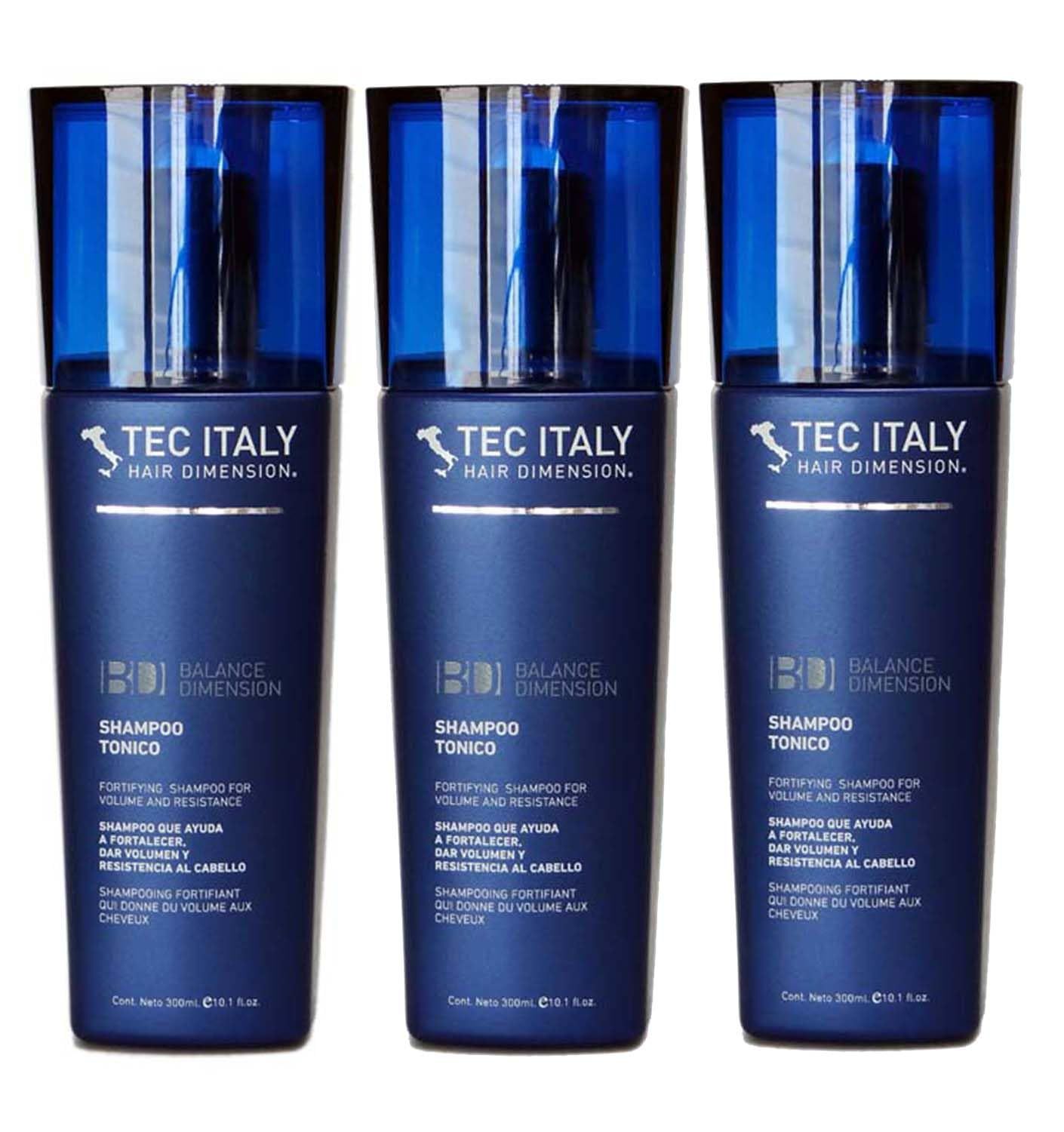 Tec Italy Hair Fortifying Shampoo Tonico for Volume Resistance (Pack of 3)