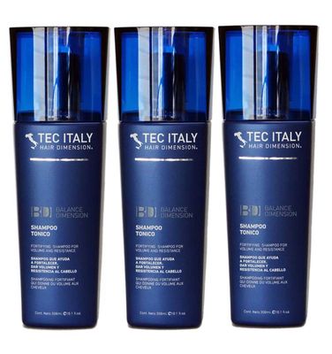 Tec Italy Hair Fortifying Shampoo Tonico for Volume Resistance (Pack of 3)