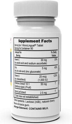 Superior Source Zinc Plus Lozenges, With Vitamin C (30 mg), D3 (1,000 IU), Elderberry Extract, Quick Dissolve MicroLingual Tablets, 90 Ct, Promote a Healthy Immune System Antioxidant Support Non-GMO