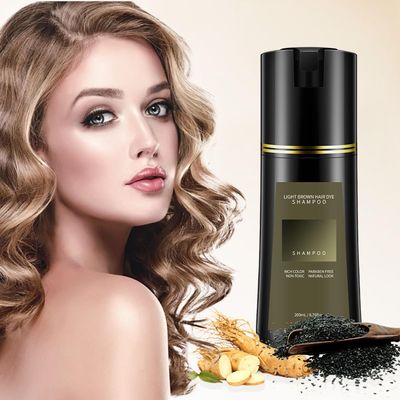 MysSpie Natural Hair Dye Shampoo, Dye Shampoo 3-in-1, Ammonia Paraben Free, for Men Women (Light brown)