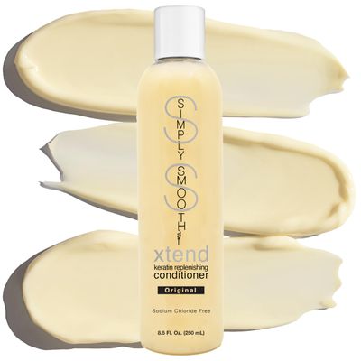 SIMPLY SMOOTH Xtend Keratin Replenishing Conditioner Sulfate-Free Smoothing Moisture Repair Anti-Frizz, Color Safe, Protein-Rich Daily Use Strengthens, Softens, Detangles 8.5 oz