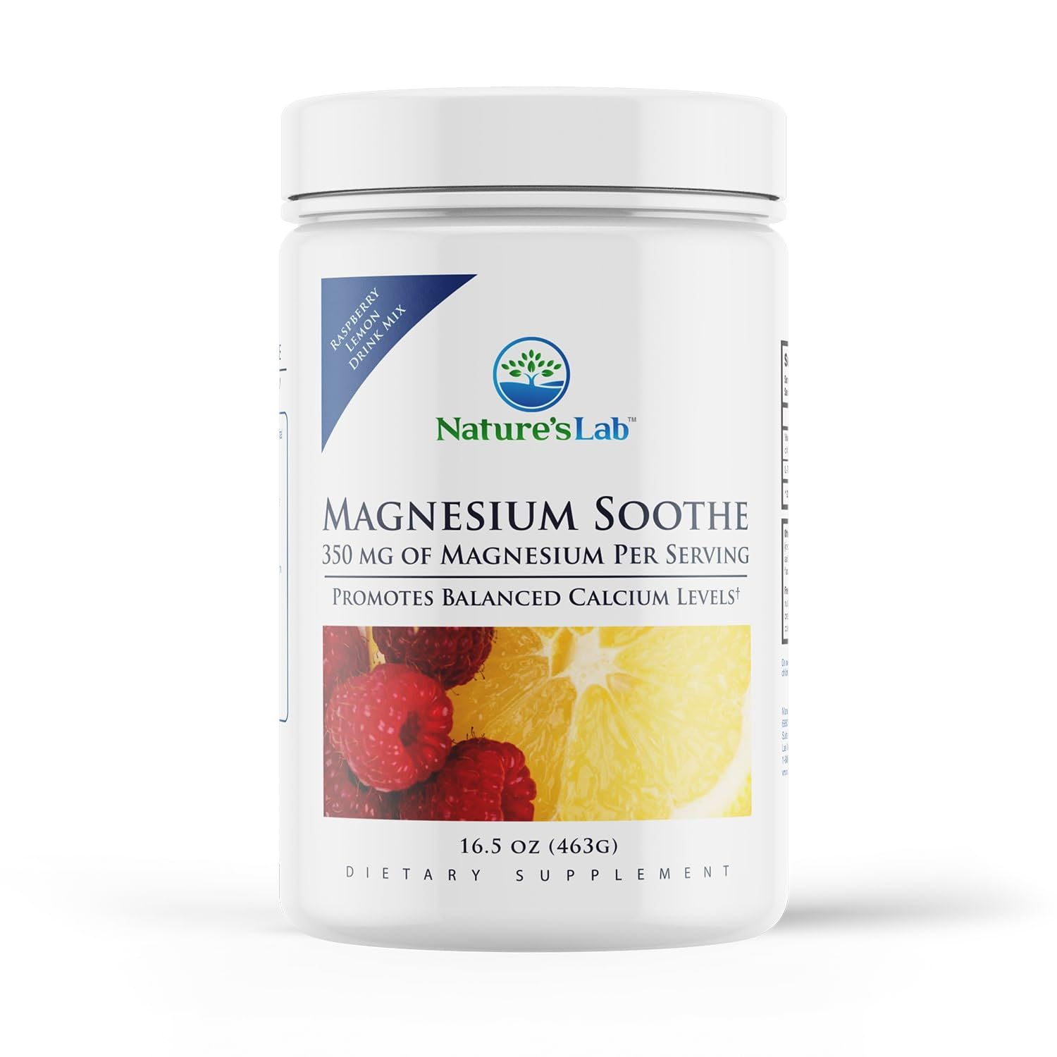 Nature&#39;s Lab Magnesium Soothe Powder 350mg - Promotes Balanced Calcium Levels, Muscle Nerve Function, Energy Production, and Overall Cardiovascular Health - 16.9 oz (100 Servings)